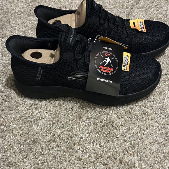 Skechers Black Slip-Ins with Air-Cooled Memory Foam, Work Footwear. Size 7 NWT - Picture 4 of 9